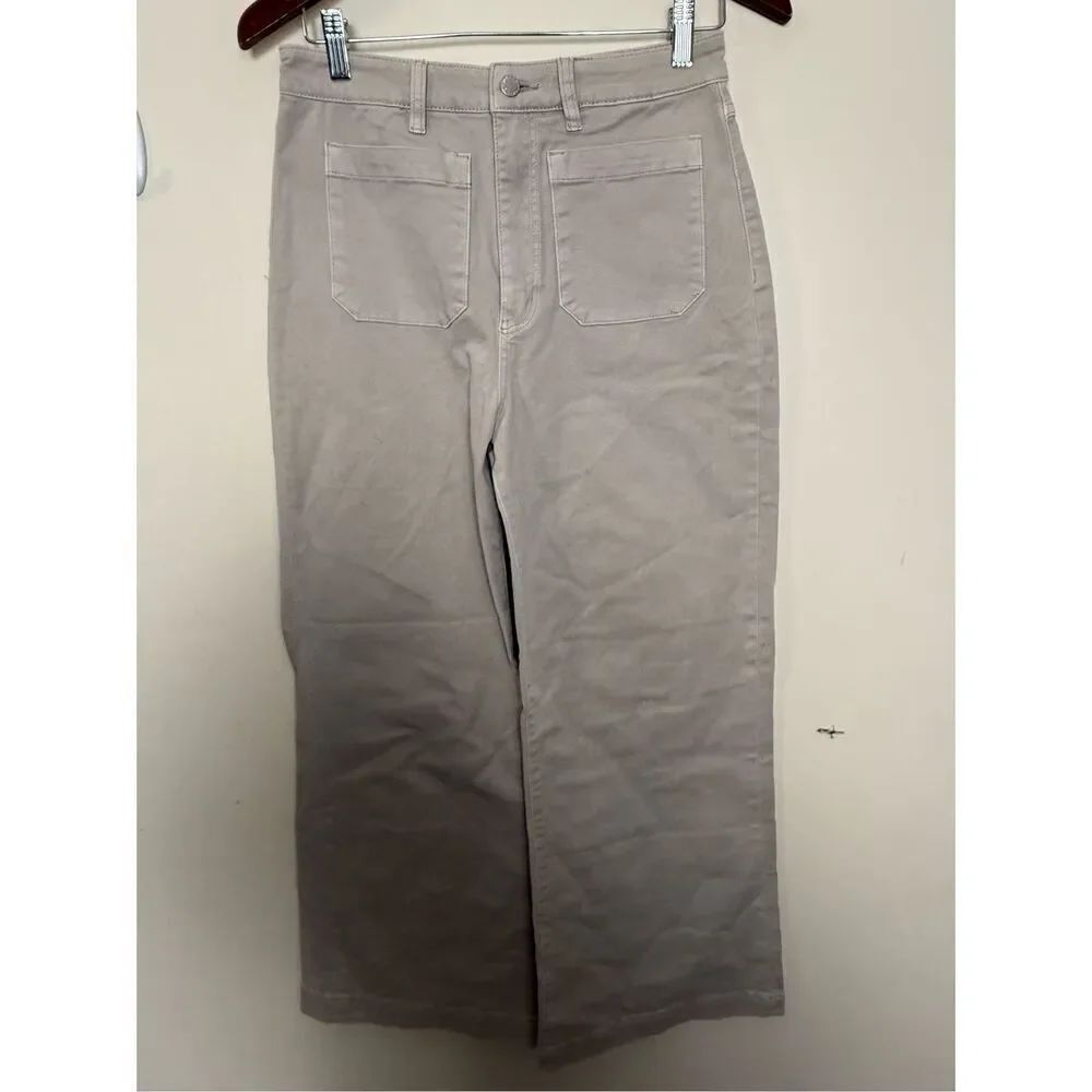 Rolla's High Rise Wide Leg Sailor Jeans 29 Off White Denim Ankle Cropped Stretch